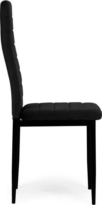 Комплект от 4 елегантни кадифени стола в черно