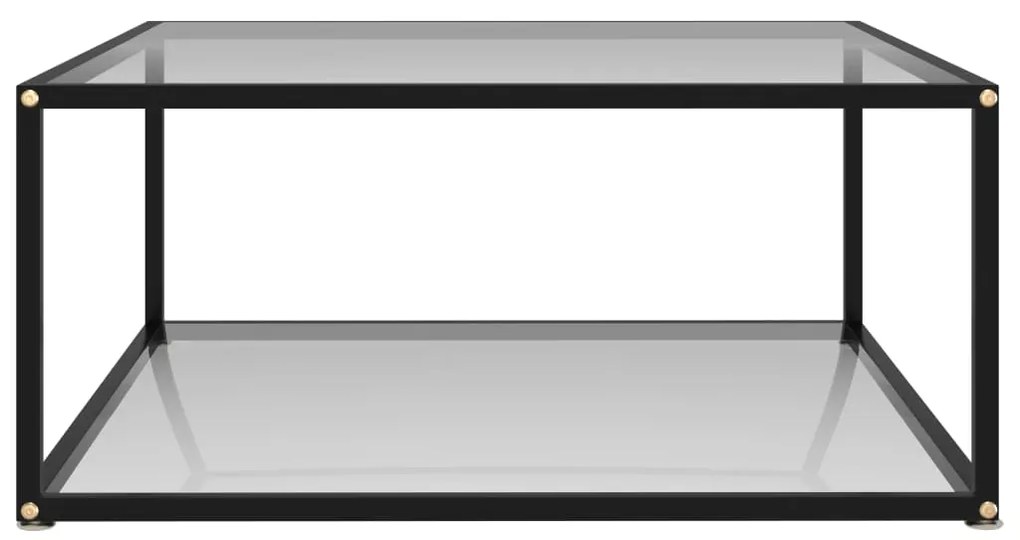 322892 vidaXL Кафе маса, прозрачна, 80x80x35 cм, закалено стъкло