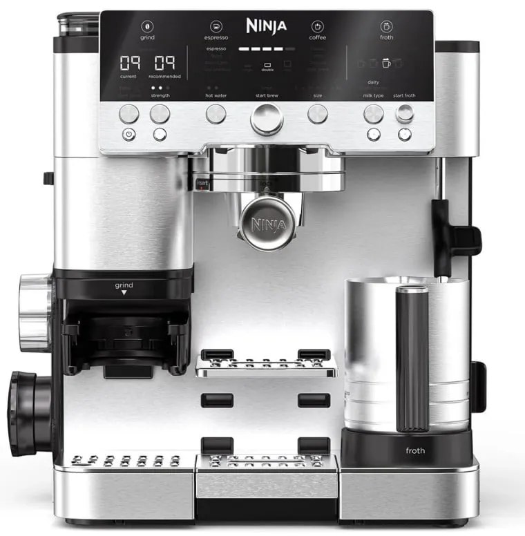 Кафеавтомат 3в1 Ninja Luxe Café Premier ES601, 1650W, 15 bar, 2л, Barista Assist, Безконтактно текстуриране, 4 режима, 3 темп. настройки, Инокс/черен