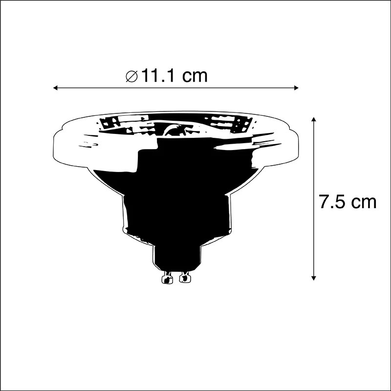 Комплект от 5 LED крушки GU10 AR111 11W 820lm 3000K