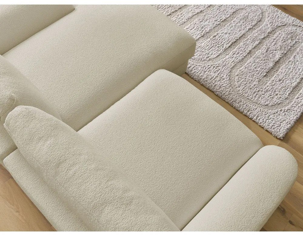 Бежов ъглов диван от прежда с примки от букле (десен ъгъл) Leonore – Bobochic Paris