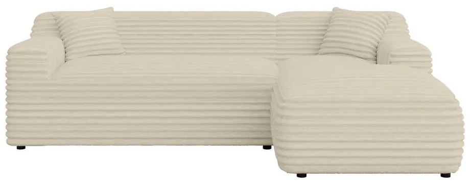 Бежов ъглов диван от рипсено кадифе (десен ъгъл) Martin – Ropez