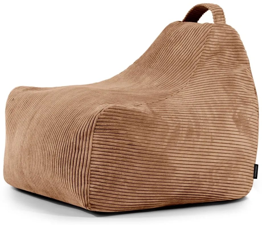 Кафяв детски пуф от рипсено кадифе Game Amuse – SLOWDOWN