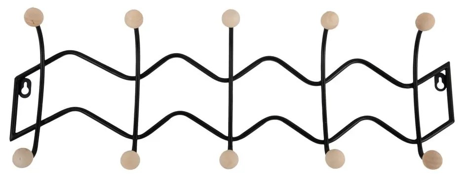 Черна метална стенна закачалка 61 cm Zig Zag – PT LIVING