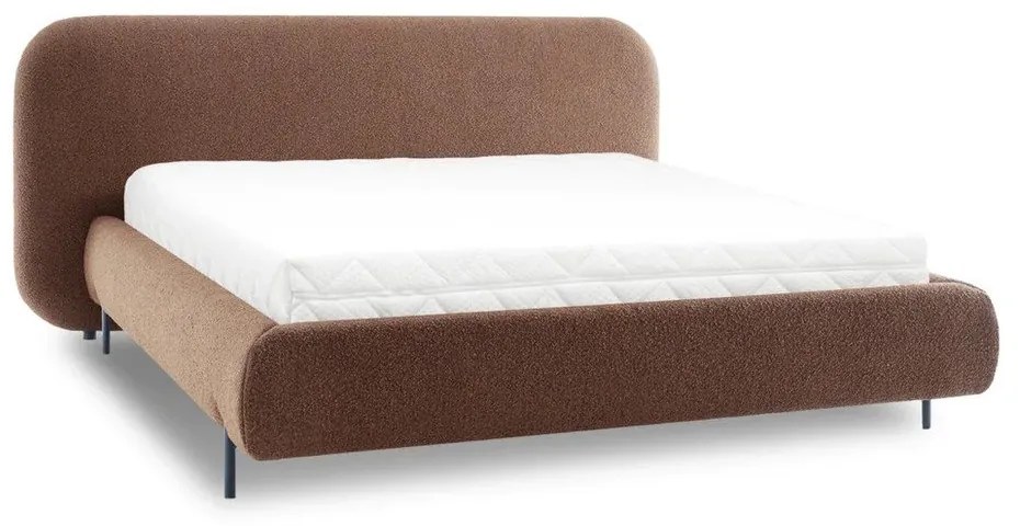 Теракотено двойно тапицирано легло с място за съхранение и включена подматрачна рамка 180x200 cm Pointt – ELTAP