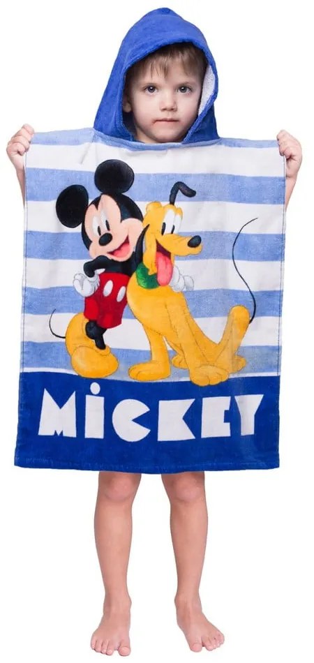 Синьо хавлиено детско пончо Mickey - Jerry Fabrics