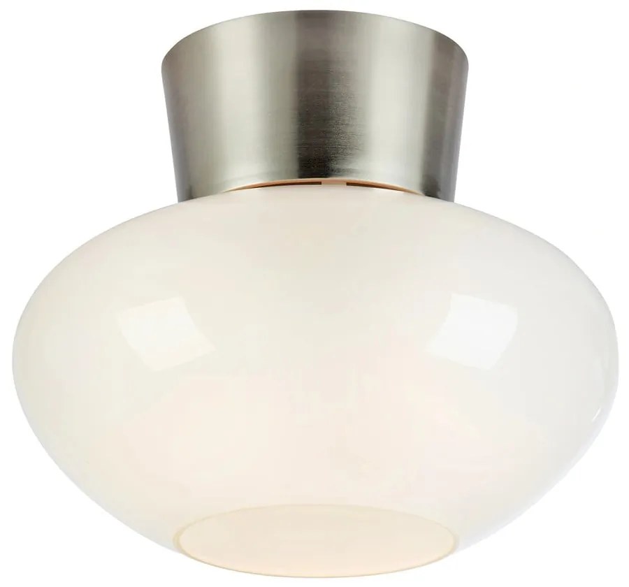 Бяло/сребристо осветително тяло за таван със стъклен абажур Malaga – Markslöjd