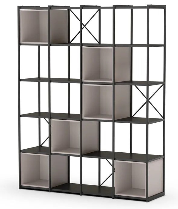 Черно-кремава библиотека 140x179 cm Anya – Marckeric