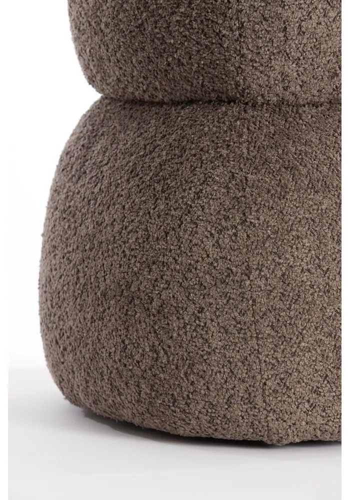 Кафява табуретка от плат букле Leyla – Light & Living