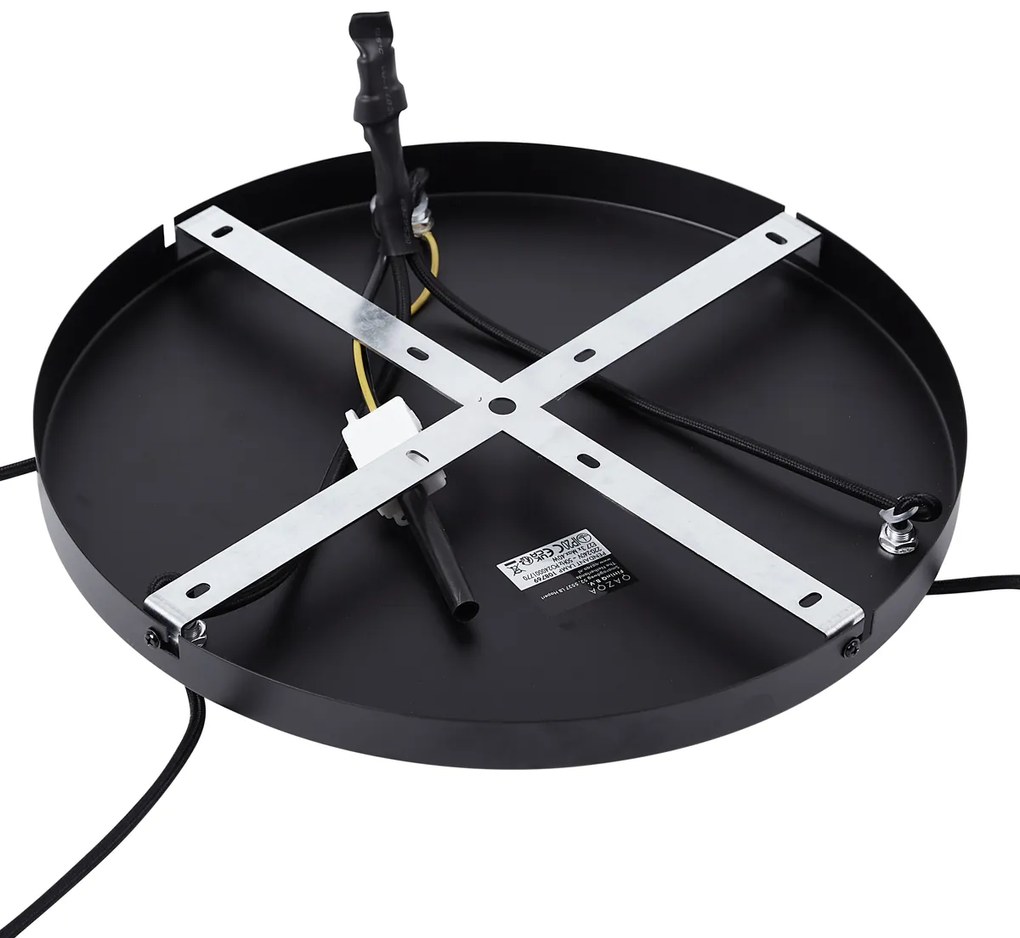 Ретро висяща лампа черна със зелено стъкло 3 светлини - Denise