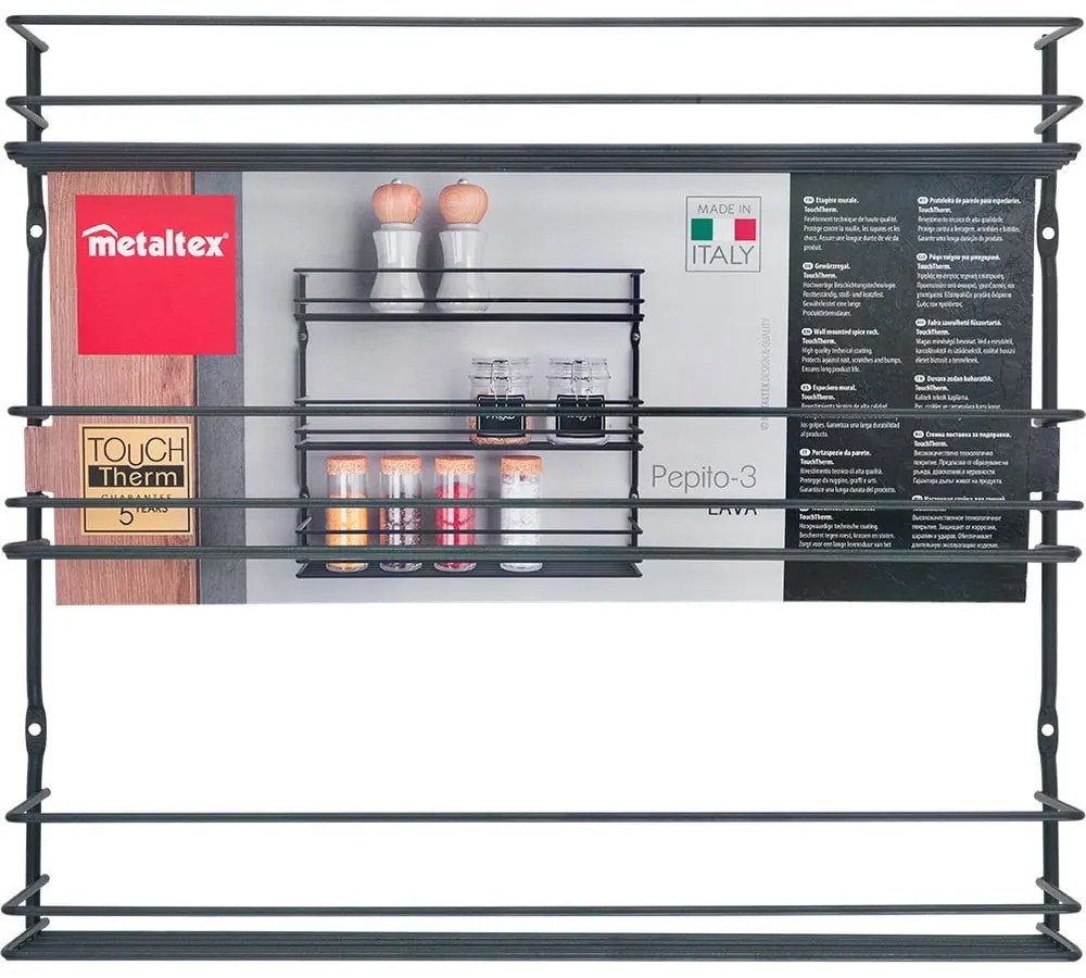 Стенен органайзер за подправки от неръждаема стомана Pepito – Metaltex