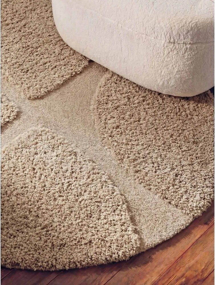 Бежов ръчно изработен кръгъл килим ø 200 cm Lambeth Jasper – Ted Baker