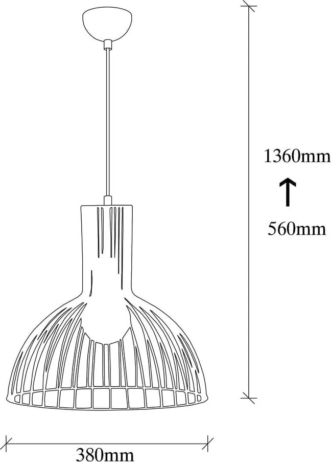Черно висящо осветително тяло с метален абажур ø 38 cm Fellini – Opviq lights