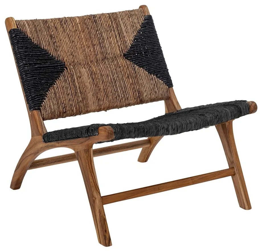 Черно-кафяв фотьойл с плетка Grant - Bloomingville