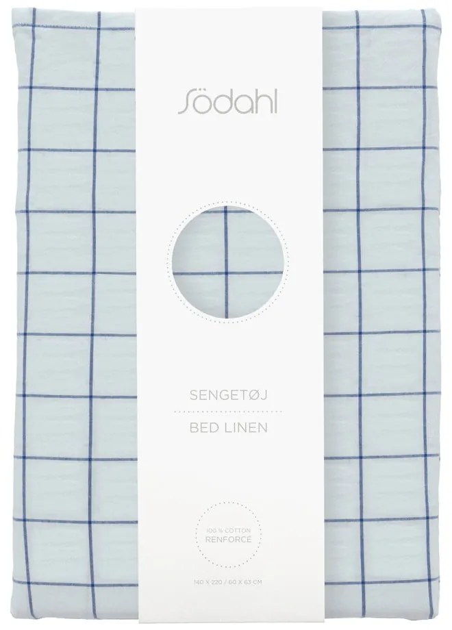 Светлосиньо единично спално бельо от памук Renforcé 140x200 cm Vista – Södahl