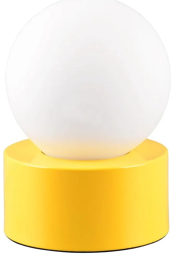 Жълта настолна лампа със стъклен абажур (височина 17 cm) Countess - Reality
