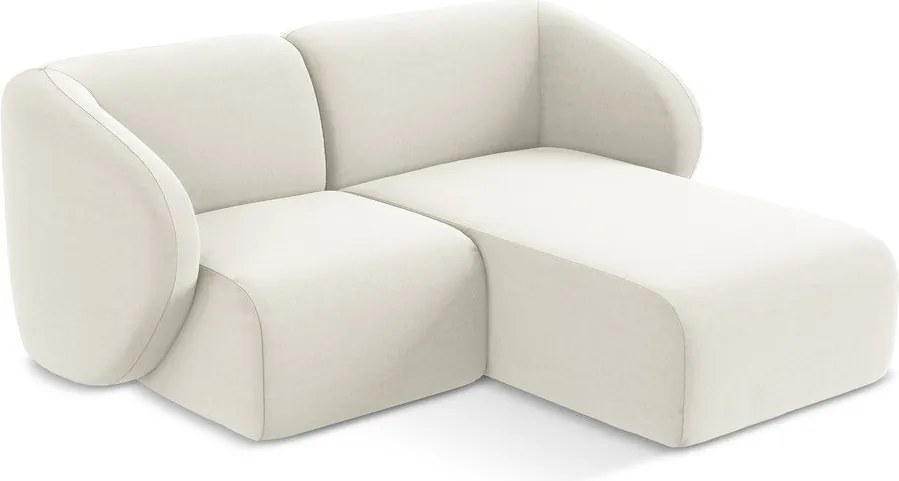 Бежов кадифен ъглов диван (десен ъгъл) Lani – Makamii