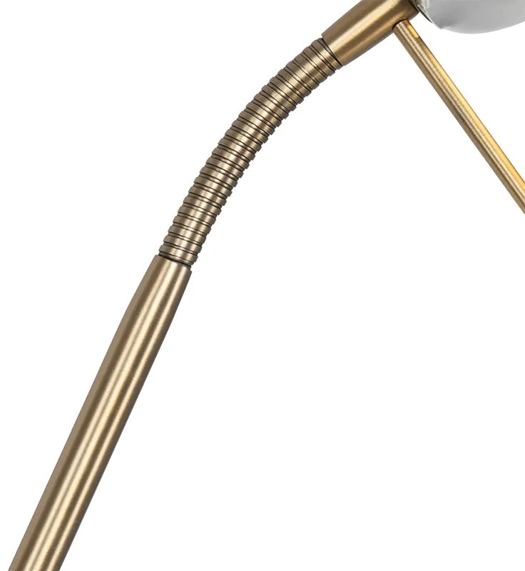 Модерна подова лампа бронз с лампа за четене с LED димер до топло - Diva