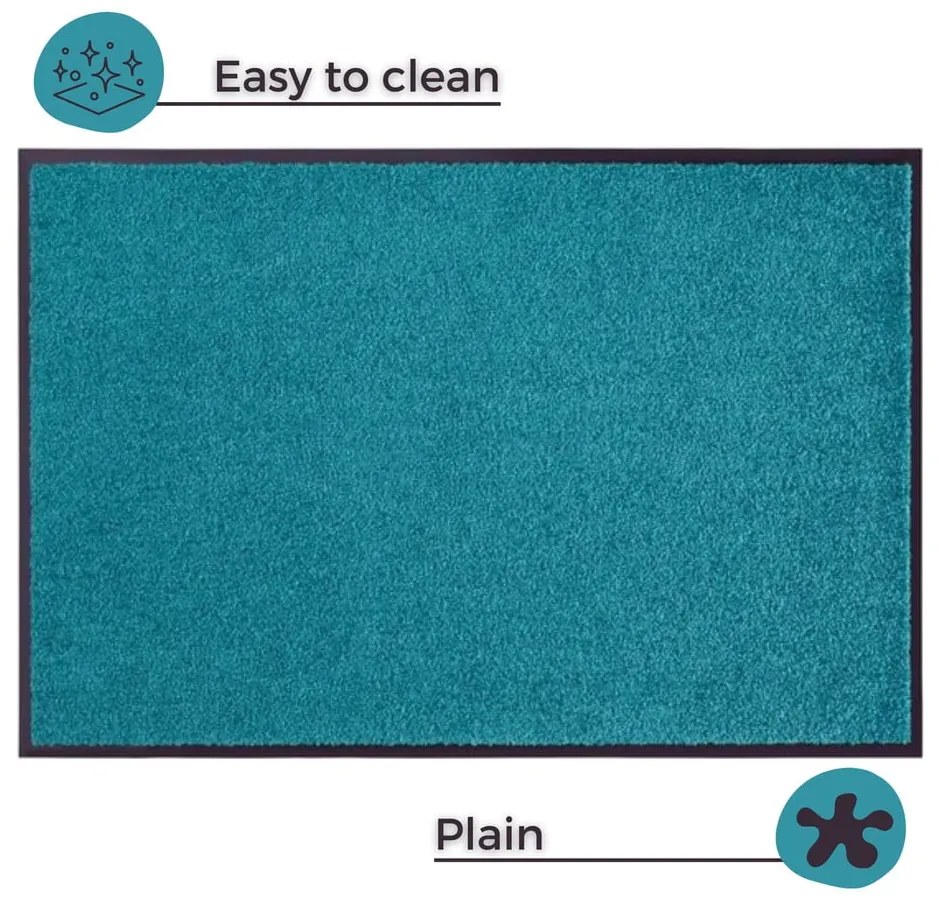 Тюркоазена изтривалка Wash &amp; Clean, 39 x 58 cm - Hanse Home