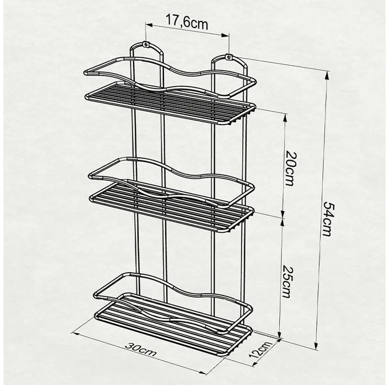 ПОСТАВКА ЗА БАНЯ TEKNO TEL BK-013B 3 нива черно