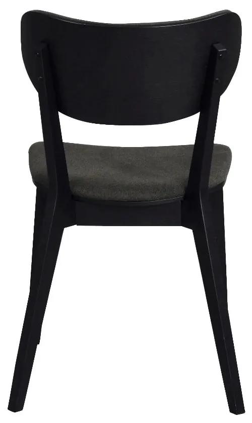 Трапезен стол от черен дъб с тъмносива седалка Cato - Rowico