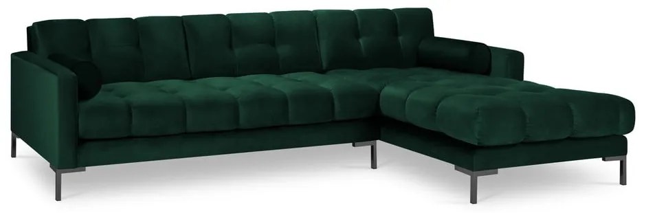 Тъмнозелен ъглов диван от кадифе , десен ъгъл Bali - Cosmopolitan Design