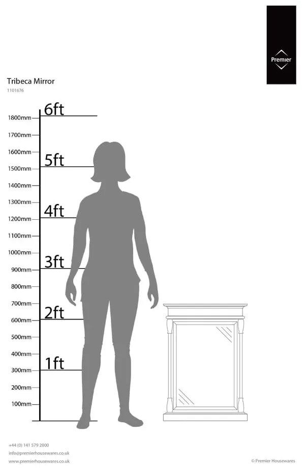Стенно огледало с дървена рамка 50x70 cm Tribeca - Premier Housewares