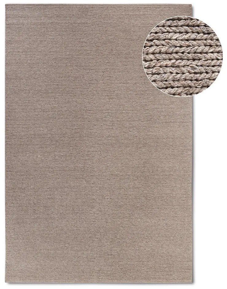 Светлокафяв ръчно изработен вълнен килим 80x150 cm Francois – Villeroy&Boch