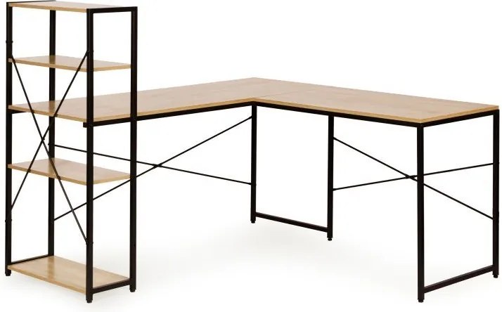Ъглова работна и игрална маса с рафтове