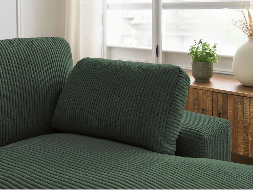 Зелен ъглов диван от рипсено кадифе Belair – Bobochic Paris