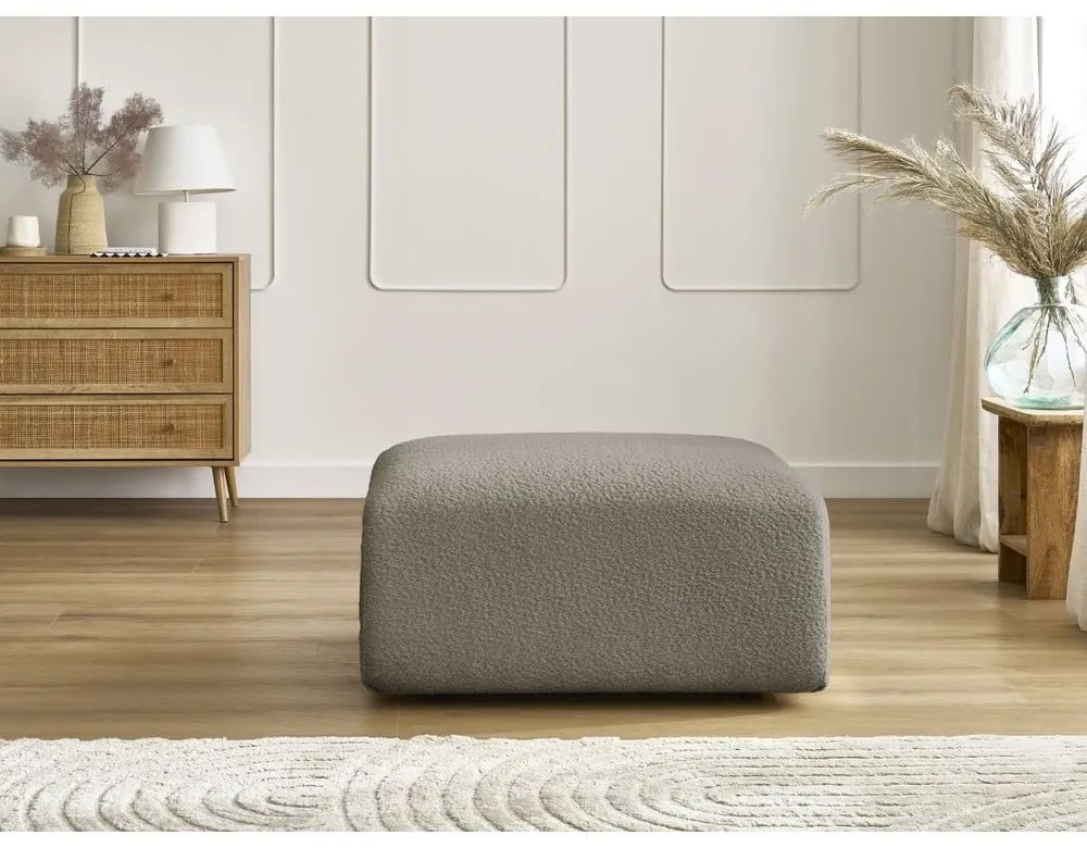 Сиво-кафява табуретка от букле Tina – Bobochic Paris