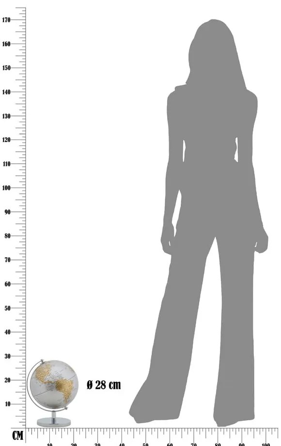 Декорация за маса в сребърно-златен глобус, височина 28 cm - Mauro Ferretti