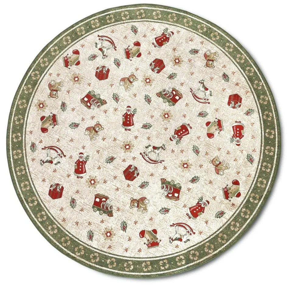 Зелен кръгъл килим с коледен мотив със смес от памук ø 200 cm Toy's Delight Green Christmas – Villeroy&amp;Boch