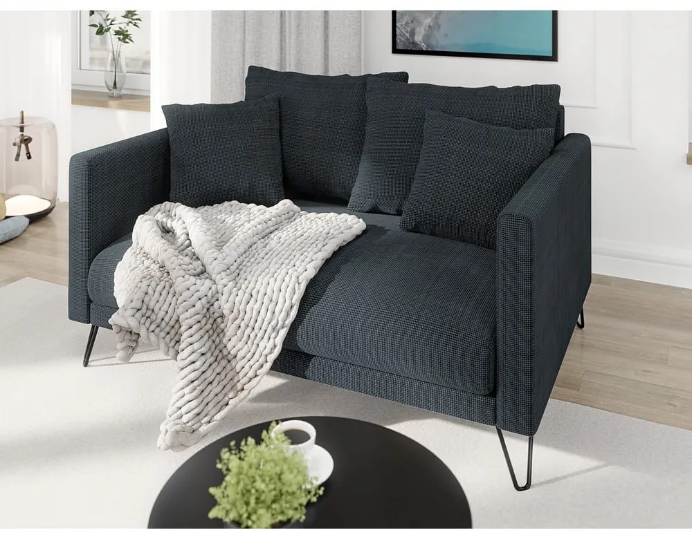 Тъмносив шенилов диван 140 cm Freya – Ropez