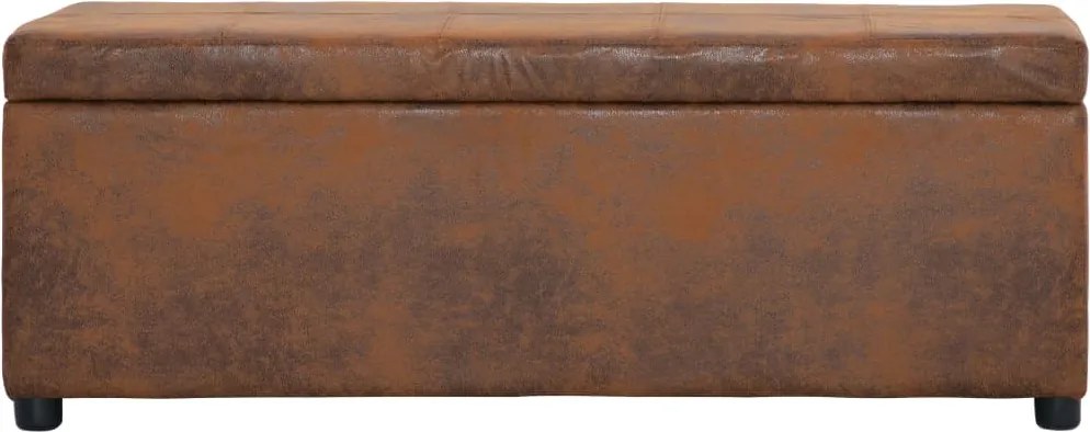 281315 vidaXL Пейка с отделение за съхранение 116 см кафява изкуствен велур