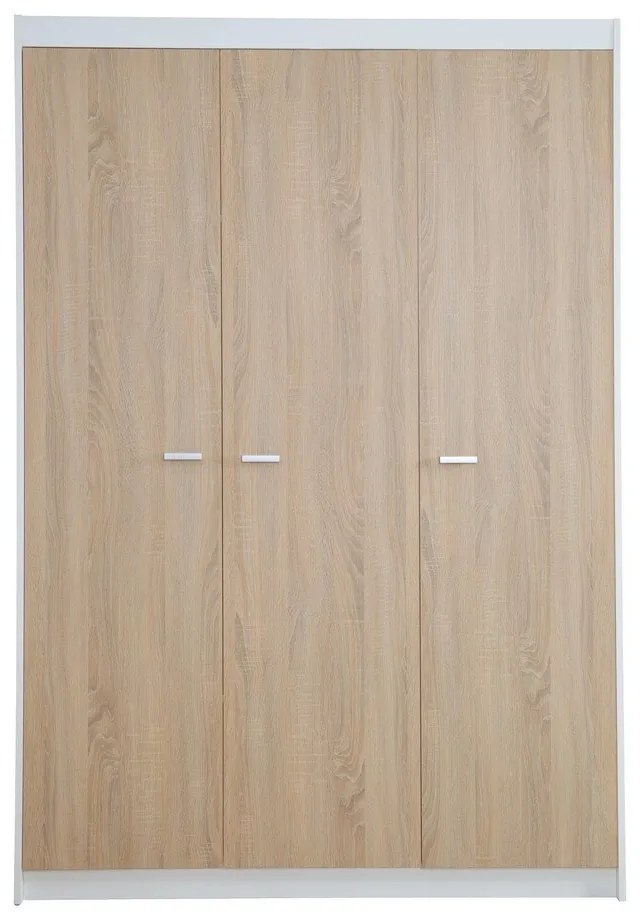 Детски гардероб с дъбов декор в бял и естествен цвят 131x190 cm Gabriella - Roba