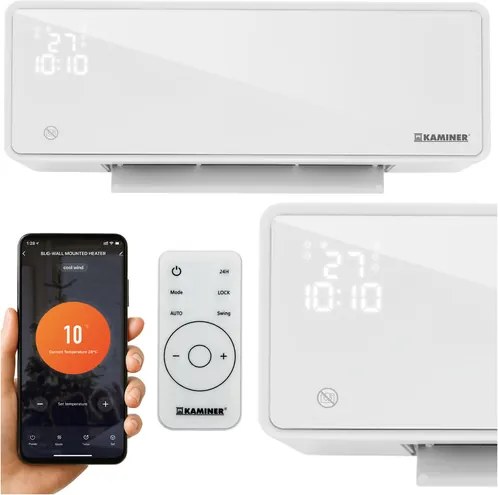 Въздушна завеса ZELVION 2000W с WiFi и PTC керамичен нагревател Бял