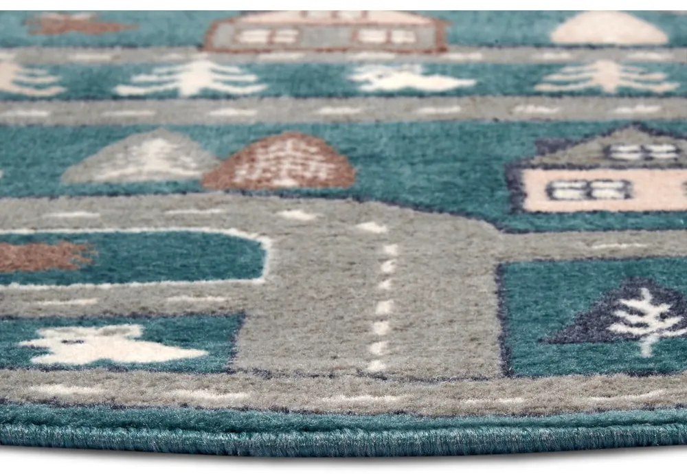 Детски килим в цвят бензин ø 100 см Streets - Hanse Home