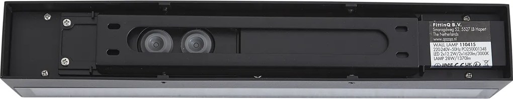 Индустриална външна стенна лампа черна 38 см вкл. LED IP65 - Hannah