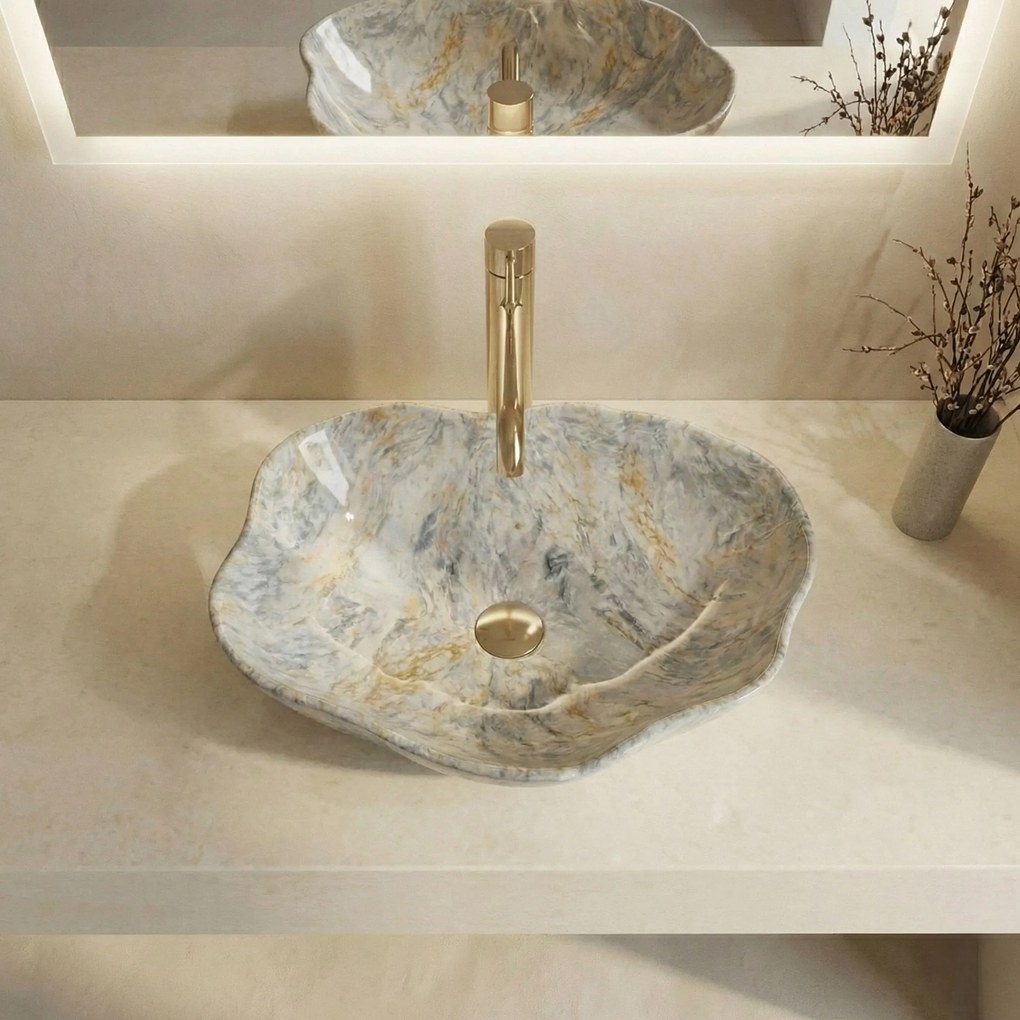 Умивалник за плот Rea Pearl Ruststone