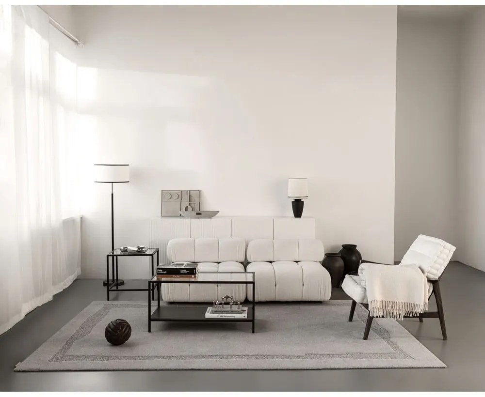 Сив вълнен килим 160x230 cm Morphic Rocca – Agnella