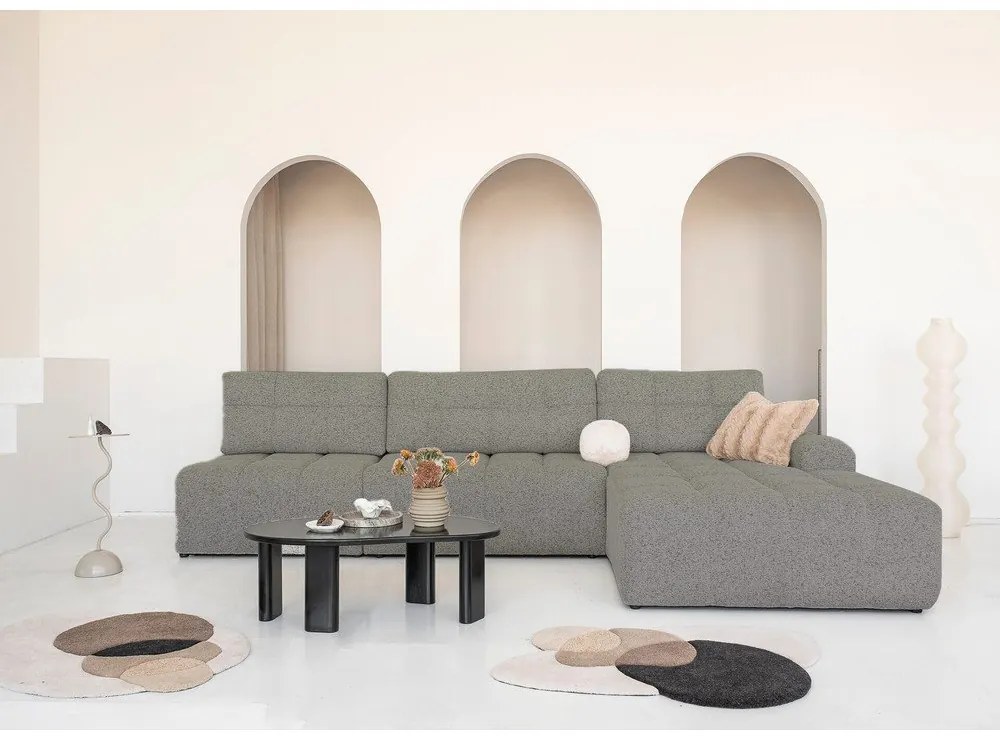 Светлокафяв разтегателен модулен ъглов диван с място за съхранение (десен ъгъл) Lulu – Miuform