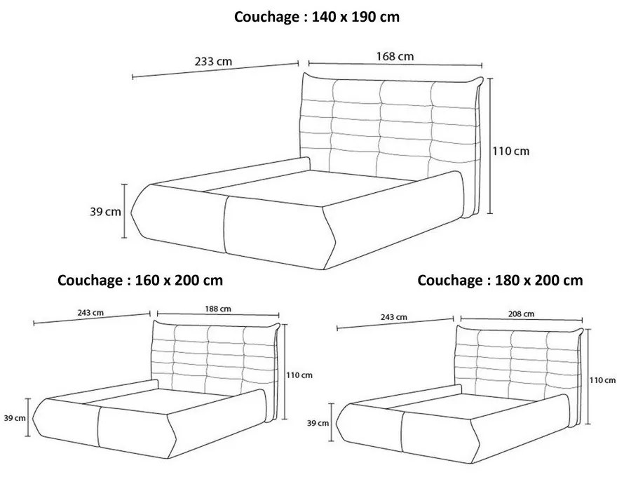 Светлосиво тапицирано двойно легло с място за съхранение с решетка 160x200 cm Clothilde - Bobochic Paris