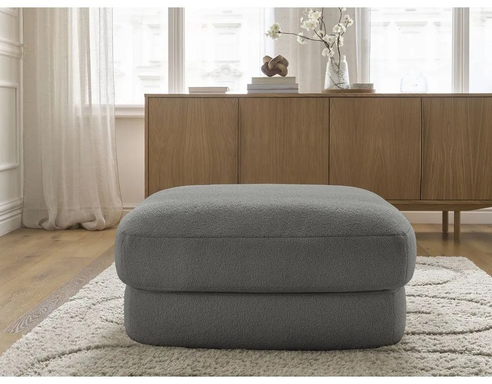 Тъмносива табуретка от букле Leonore – Bobochic Paris