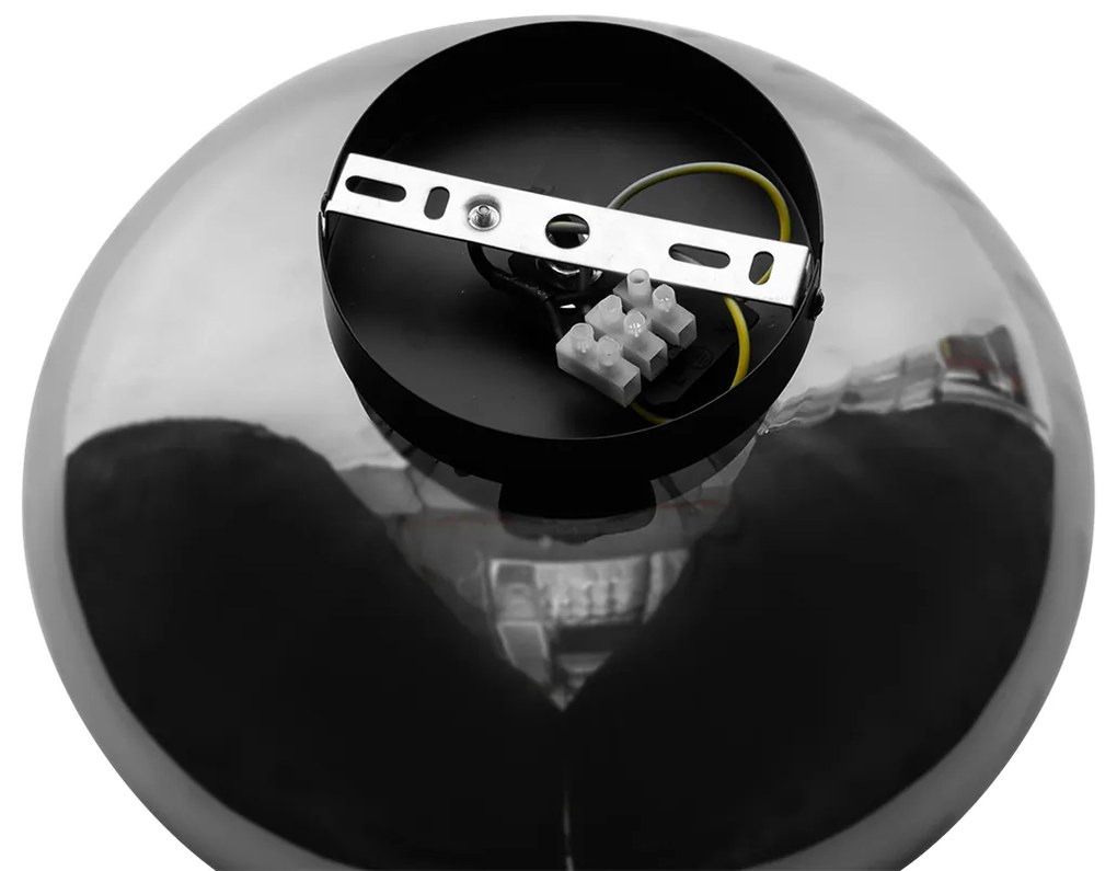 Стенна лампа в стил Арт Деко черна с опушено стъкло - Ayesha