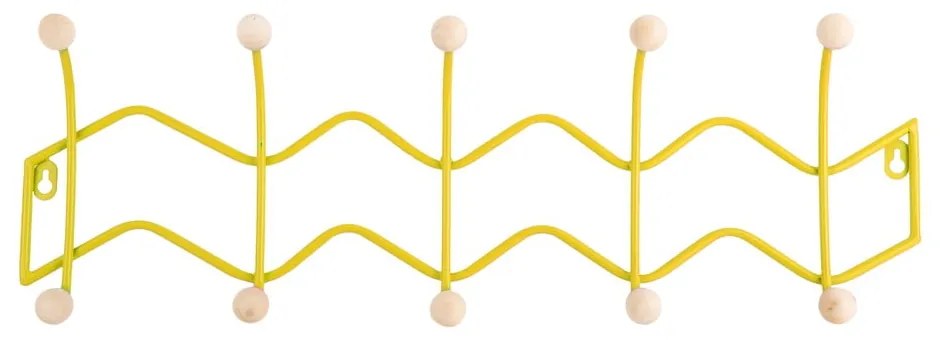 Жълта метална стенна закачалка 61 cm Zig Zag – PT LIVING