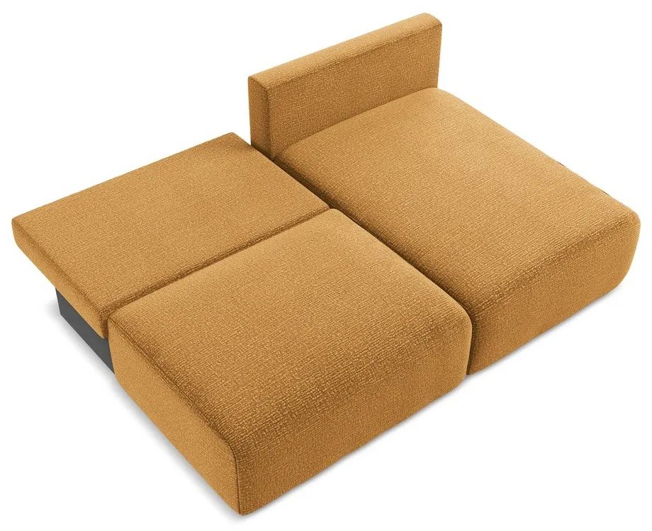 Оранжев разтегателен ъглов диван с място за съхранение (десен ъгъл) Kalena – Makamii