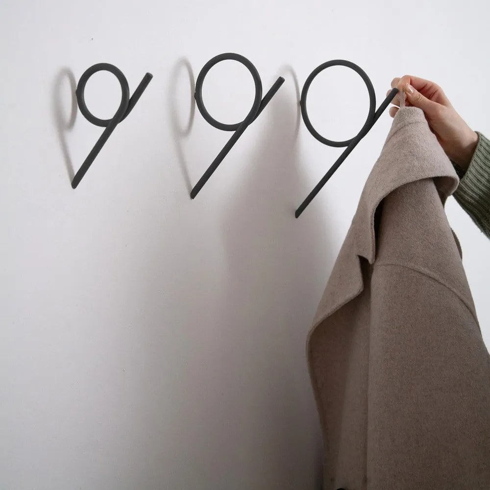 Черна стенна метална кука Tuba L – Spinder Design