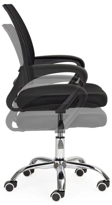 Ергономичен офис стол в черно с метална основа