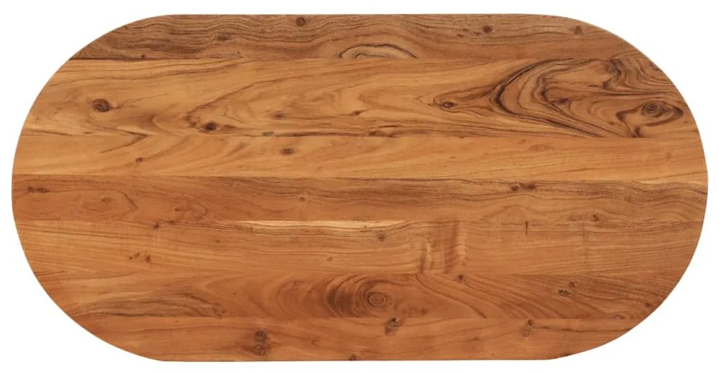 370096 vidaXL Плот за маса, 100x50x3,8 см, овален, масивна акация